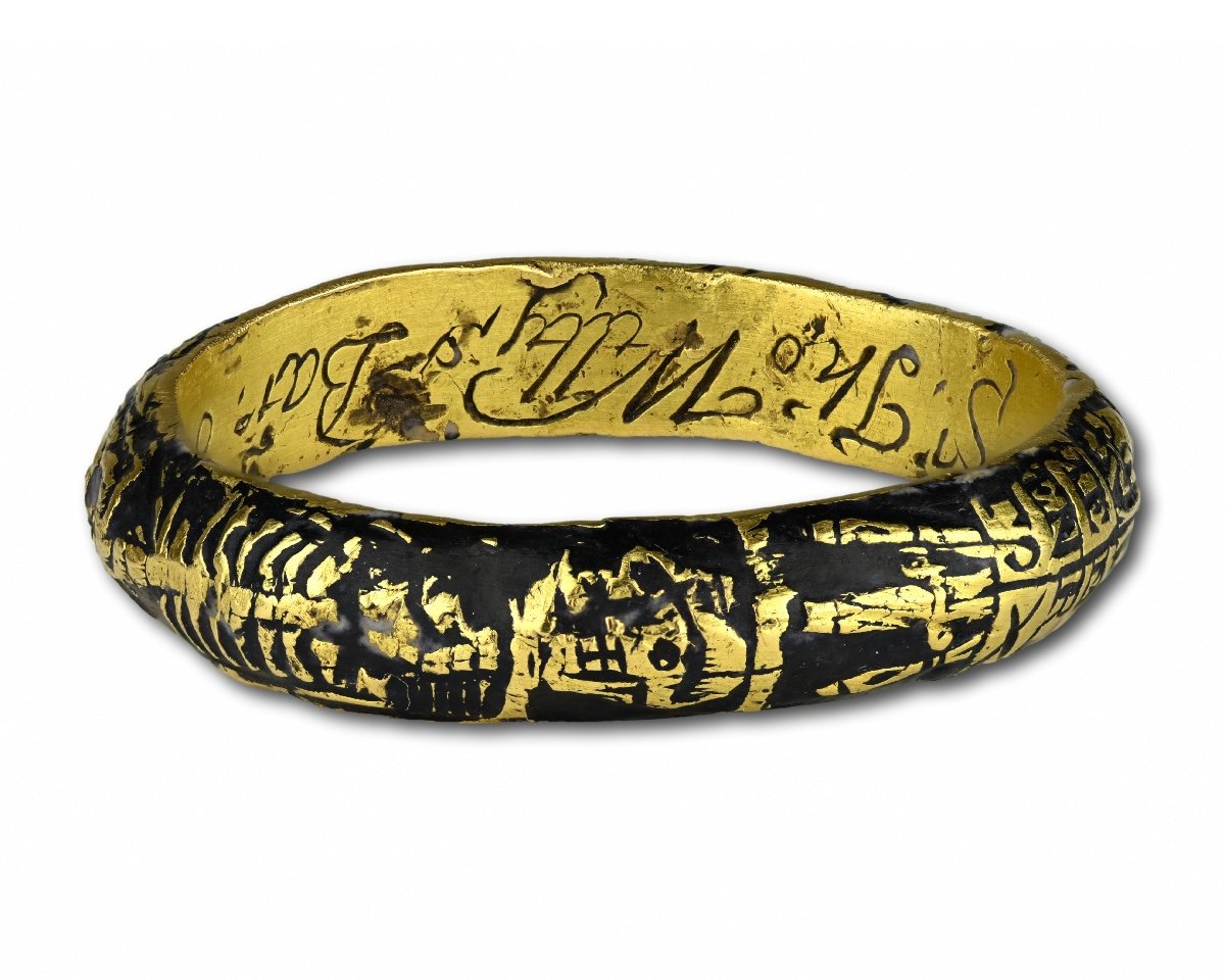 Bague de deuil Squelette en or émaillé. Anglais, quart du XVIIIe siècle.-photo-8