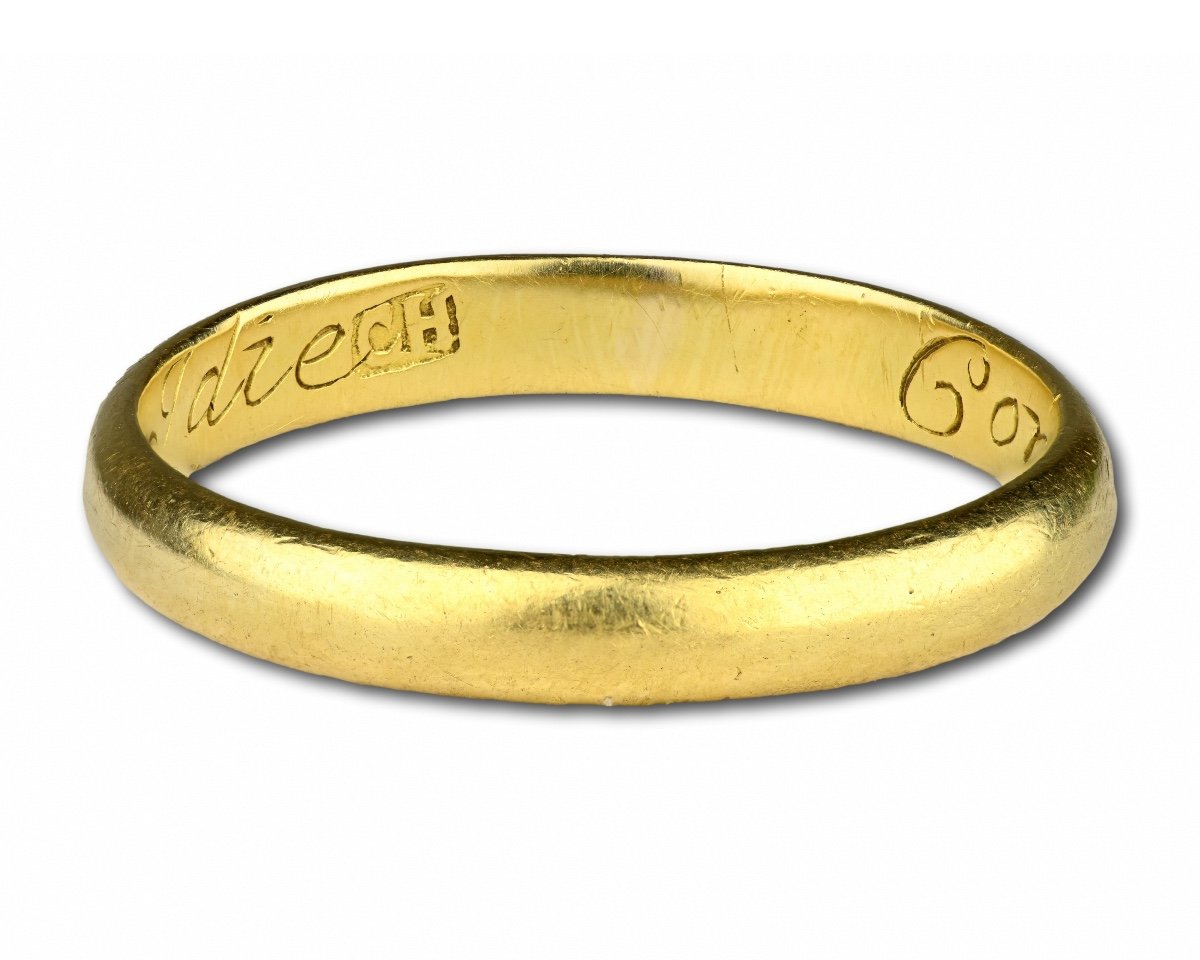 Gold Posy Ring With The Words ‘constant Am I Until I Die’, 18th Century.-photo-5