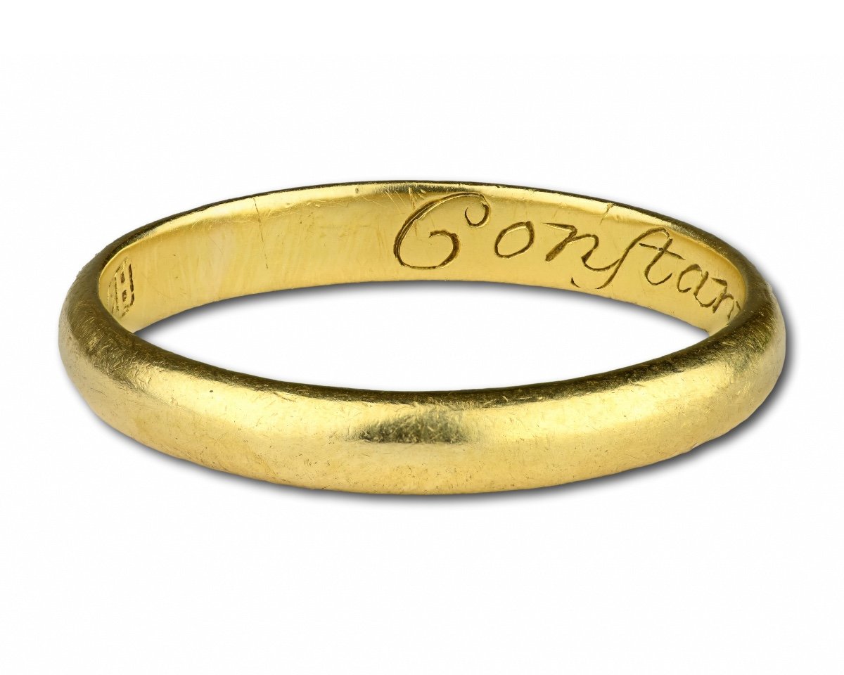 Gold Posy Ring With The Words ‘constant Am I Until I Die’, 18th Century.-photo-6