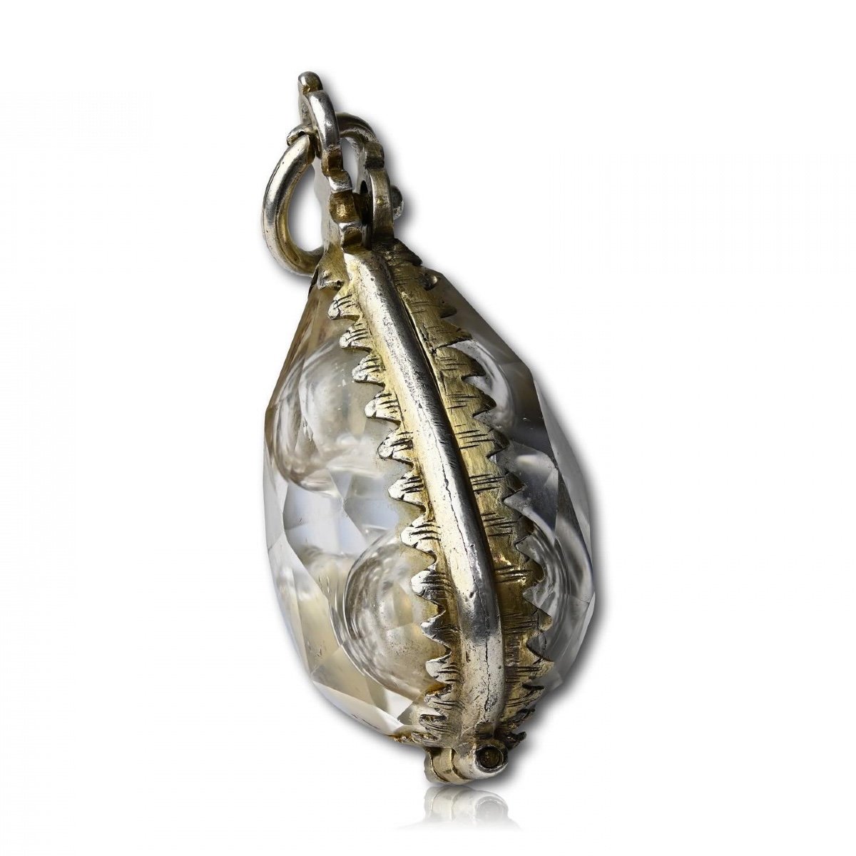 Amuletic Rock Crystal And Silver Gilt Pendant. French Or German, 17th Century.-photo-2