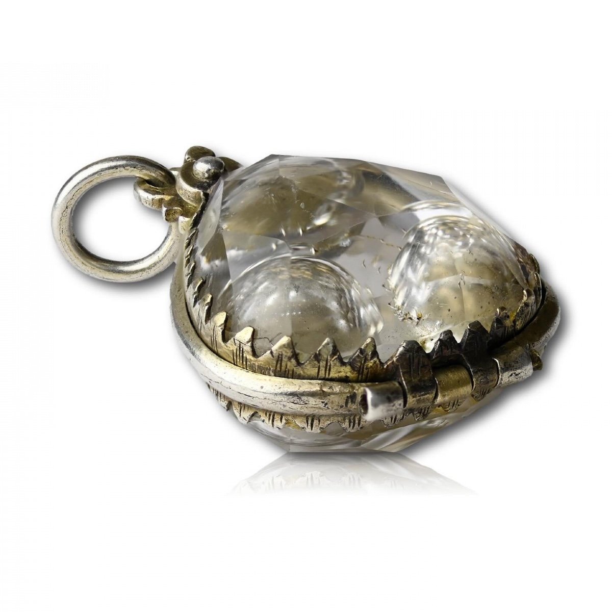 Amuletic Rock Crystal And Silver Gilt Pendant. French Or German, 17th Century.-photo-6