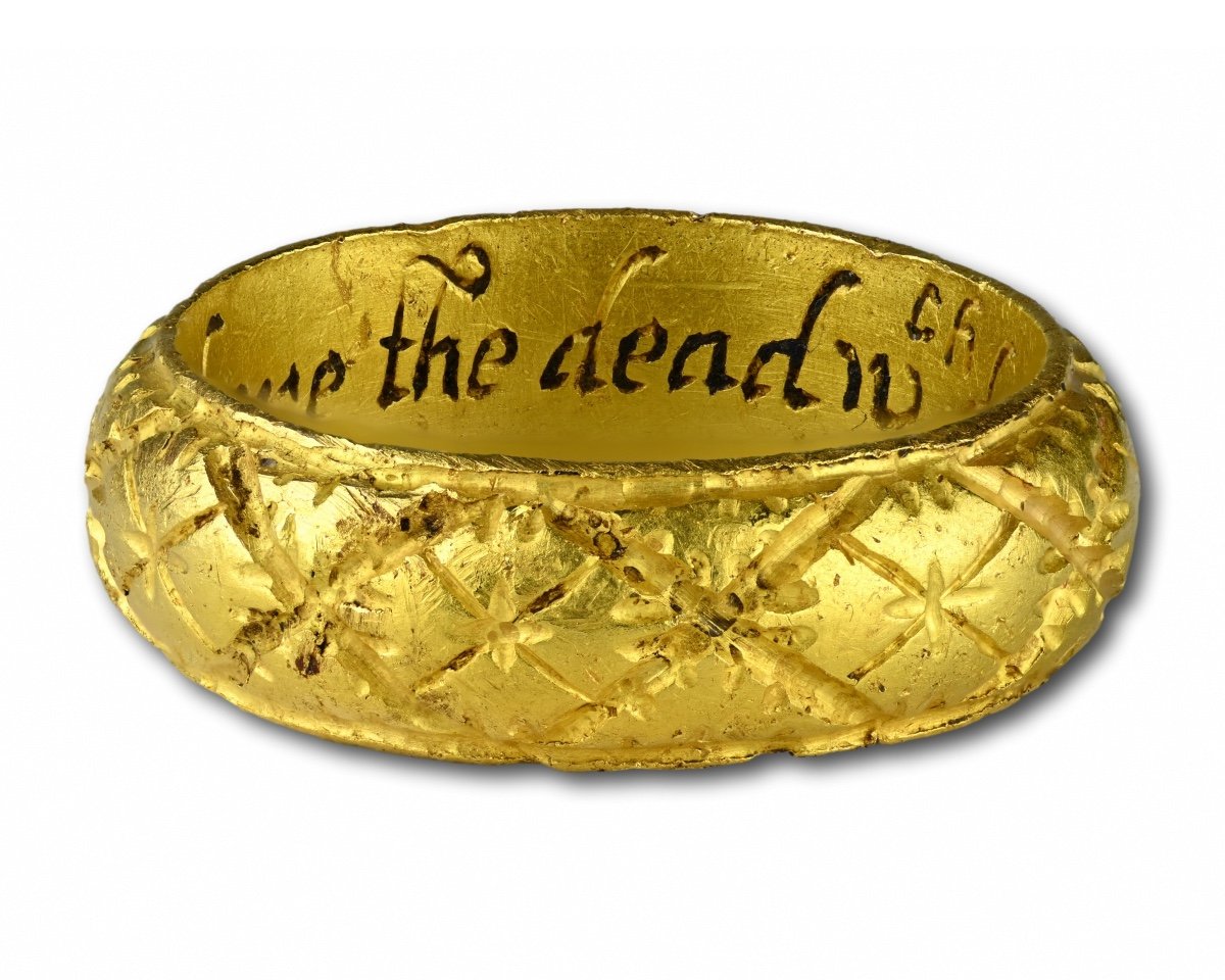 Rare Bague Memento Mori En Or Et émail. Anglais, Début Du XVIIe Siècle.-photo-2