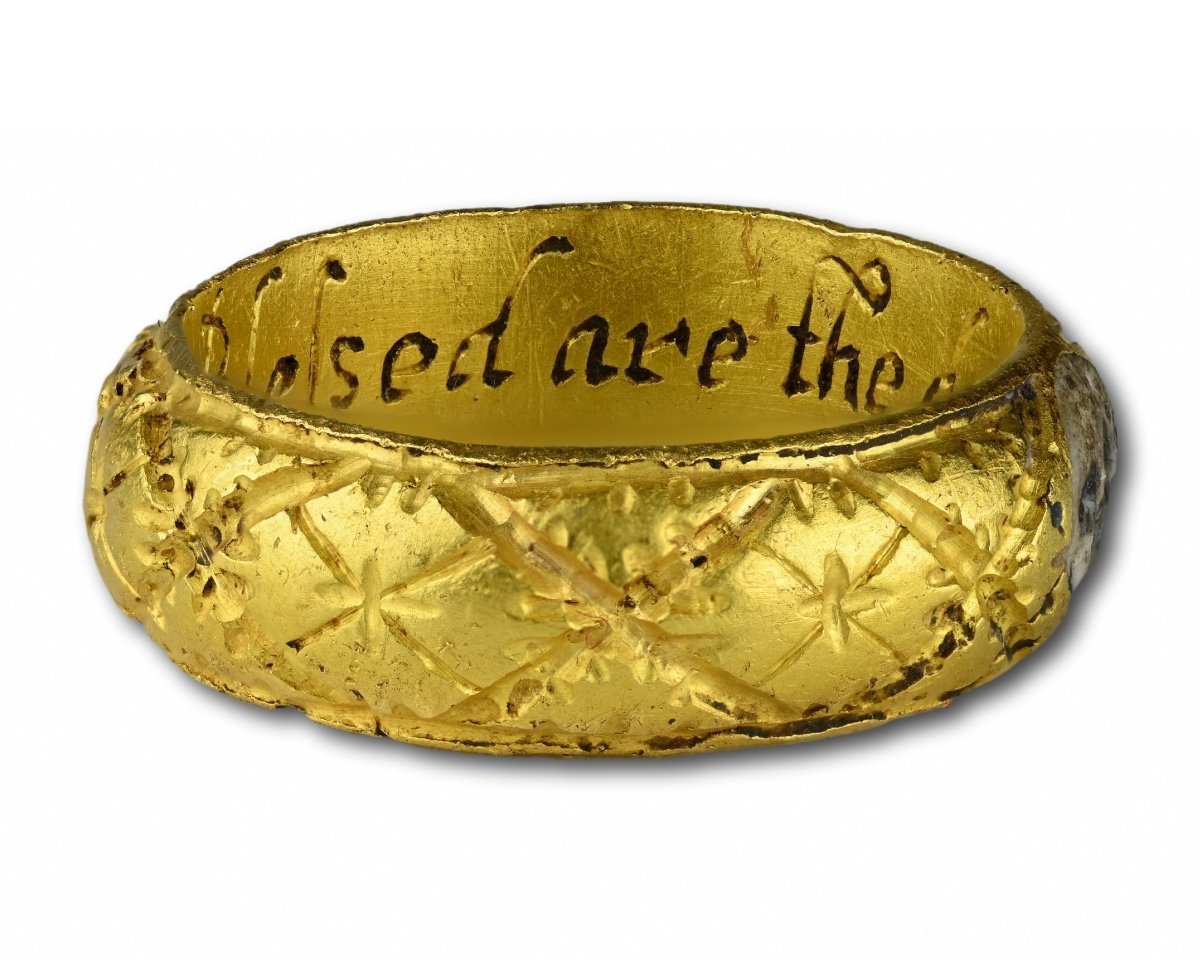 Rare Bague Memento Mori En Or Et émail. Anglais, Début Du XVIIe Siècle.-photo-4