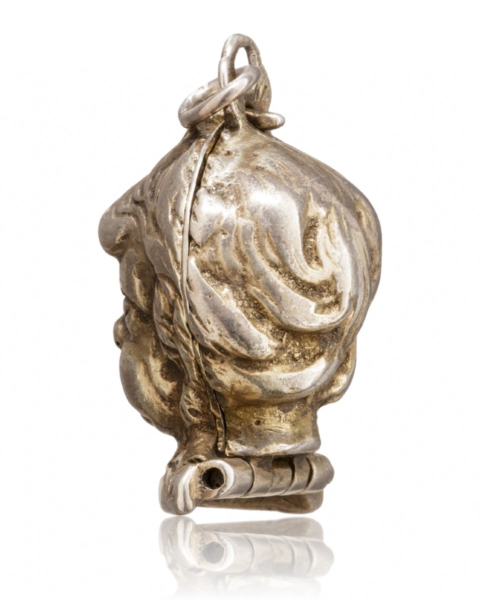 Silver Gilt Pomander In The Form Of A Putto’s Head. German, Early 17th Century.-photo-1