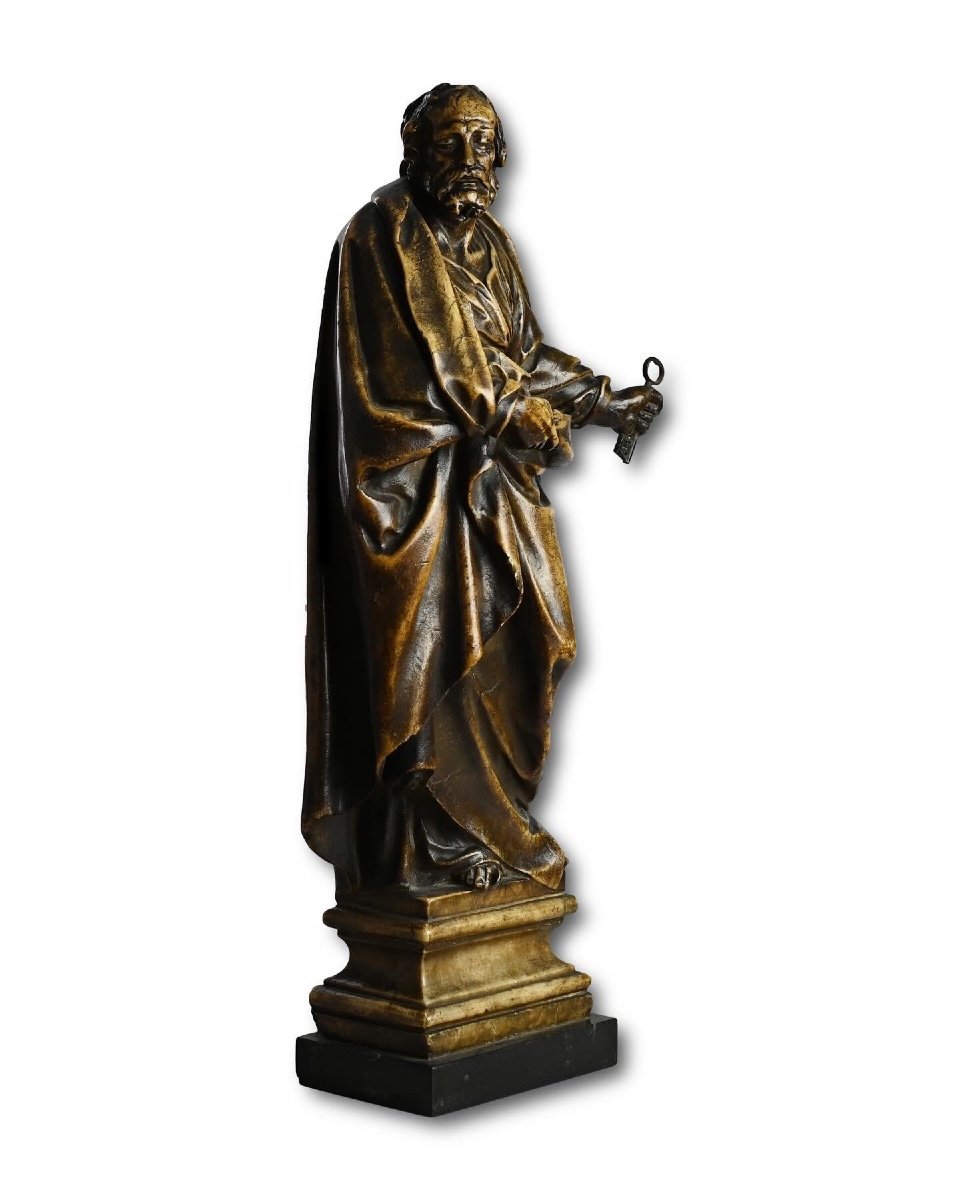 Alabaster Sculpture Of Saint Peter. Flemish, Late 16th Century.-photo-2