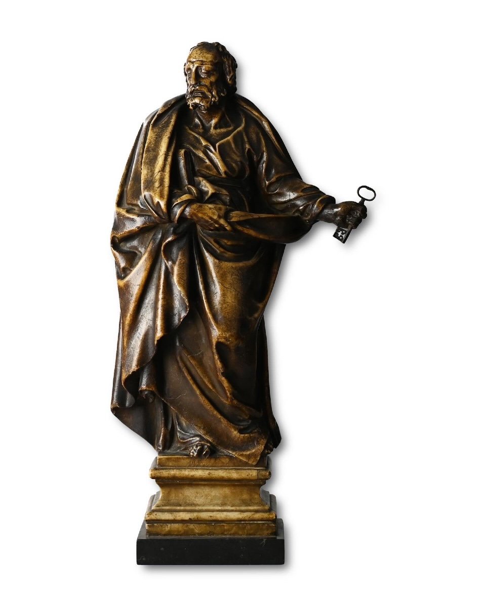 Alabaster Sculpture Of Saint Peter. Flemish, Late 16th Century.-photo-3