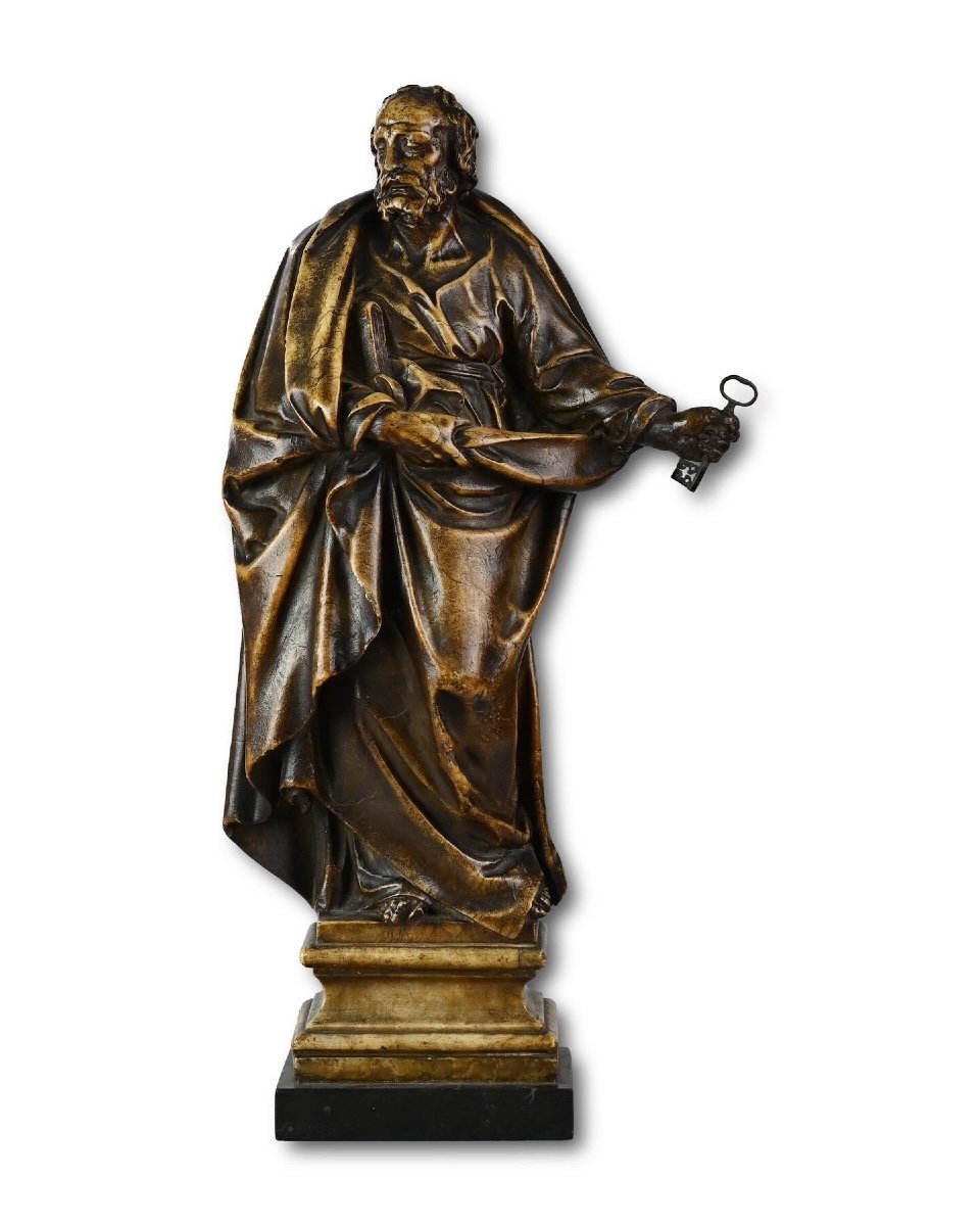 Alabaster Sculpture Of Saint Peter. Flemish, Late 16th Century.-photo-5