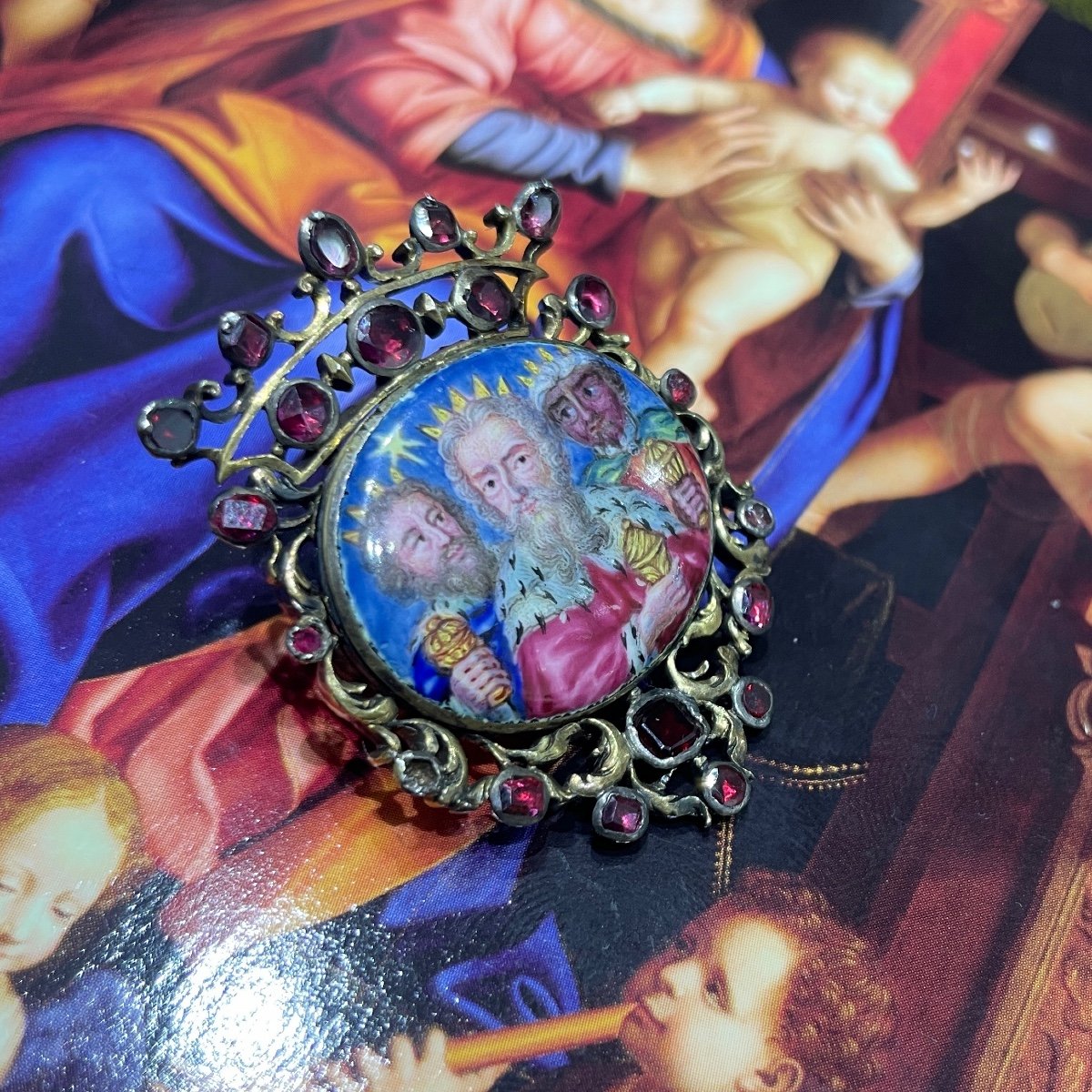 Broche En Or Avec Un émail Des Trois Mages. Français Ou Allemand, XVIIe Siècle.-photo-5