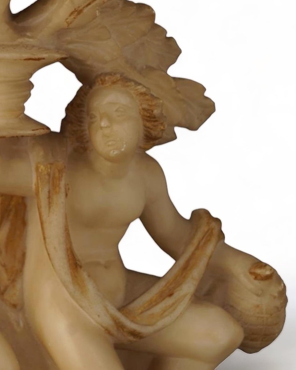 Sculpture En Albâtre De Bacchus Et Ariane. Sicilien, XVIIe Siècle. -photo-4