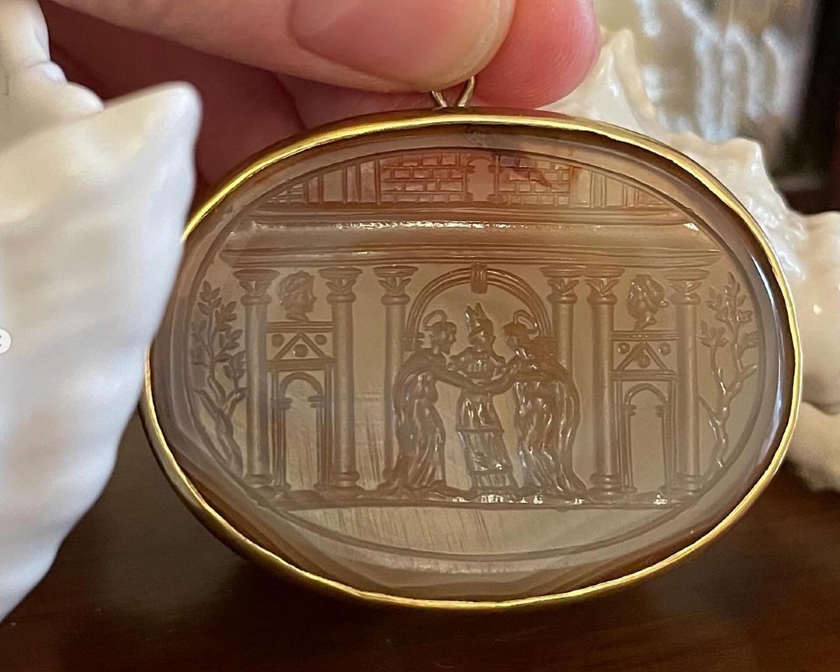 Large Agate Intaglio Depicting The Marriage Of The Virgin. Italian, 17th Century-photo-7