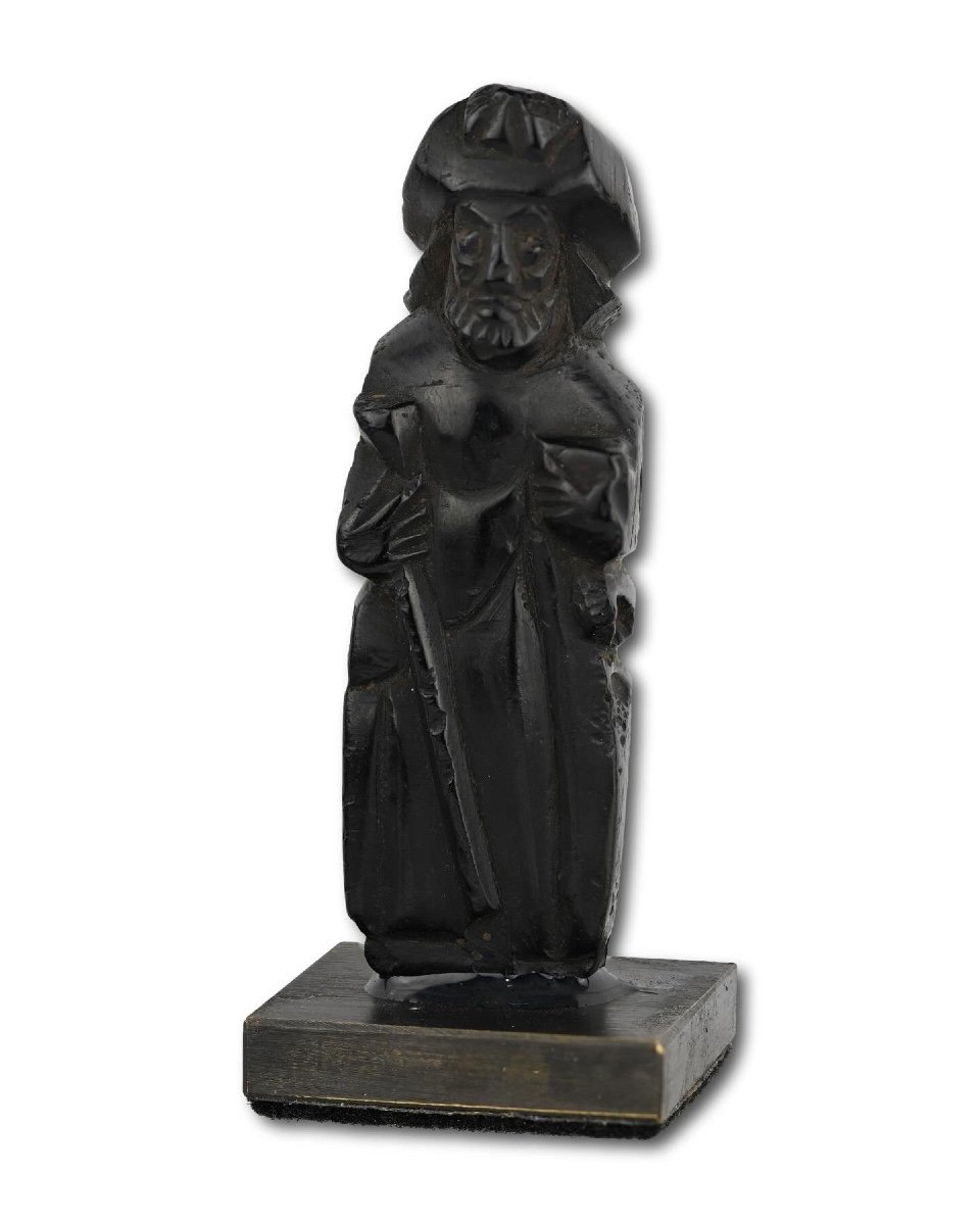 Figure De Jais De Saint Jacques Le Majeur. Saint-jacques De Compostelle, 15-16ème Siècle. -photo-2