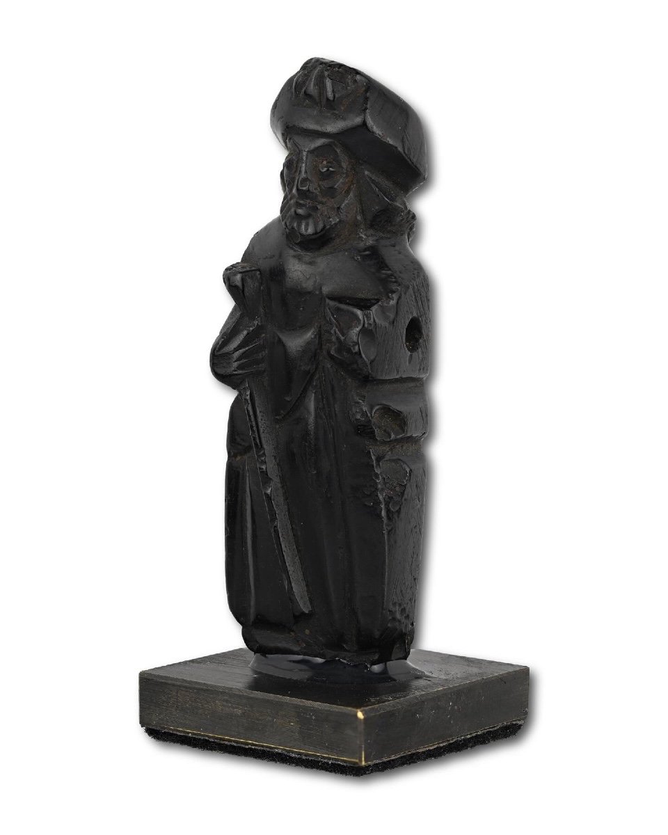 Figure De Jais De Saint Jacques Le Majeur. Saint-jacques De Compostelle, 15-16ème Siècle. -photo-3