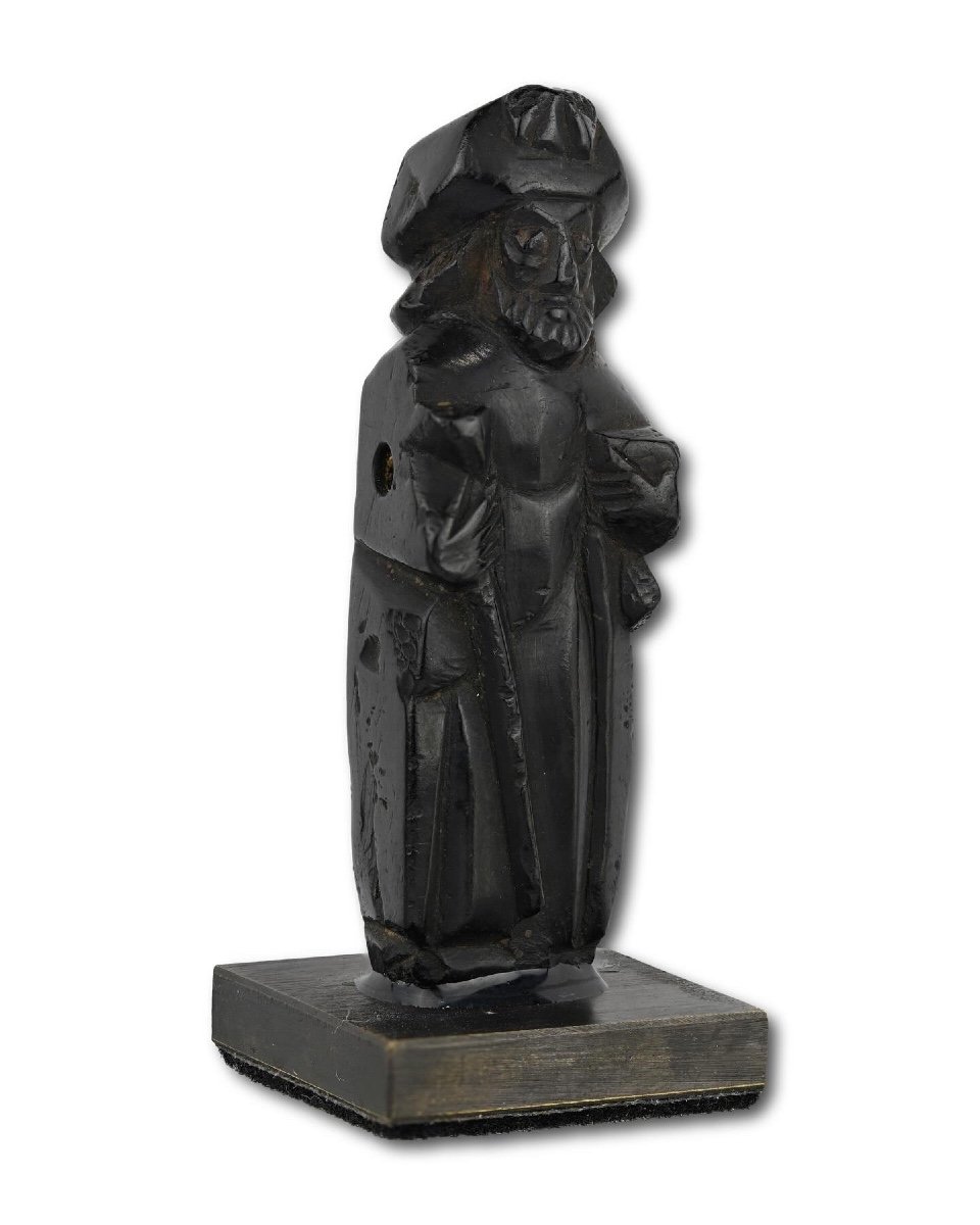 Figure De Jais De Saint Jacques Le Majeur. Saint-jacques De Compostelle, 15-16ème Siècle. -photo-4