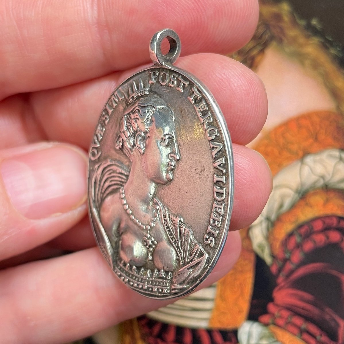 Médaille Vanité En Argent Avec Un Squelette Et Un Buste De Femme. Allemand, XVIIe Siècle  -photo-6