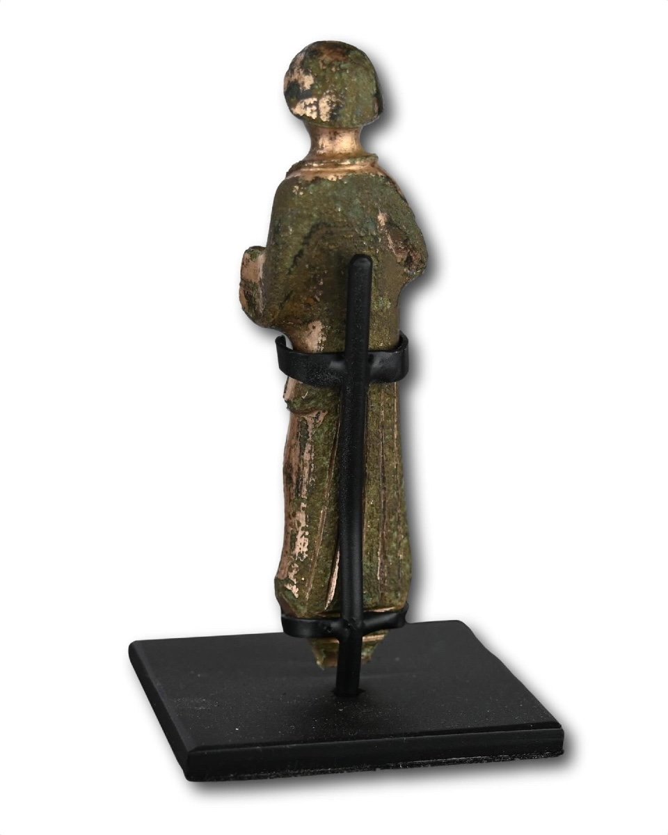 Gilt Bronze Figure Of Saint John The Evangelist. English, 13/14th Century. -photo-3