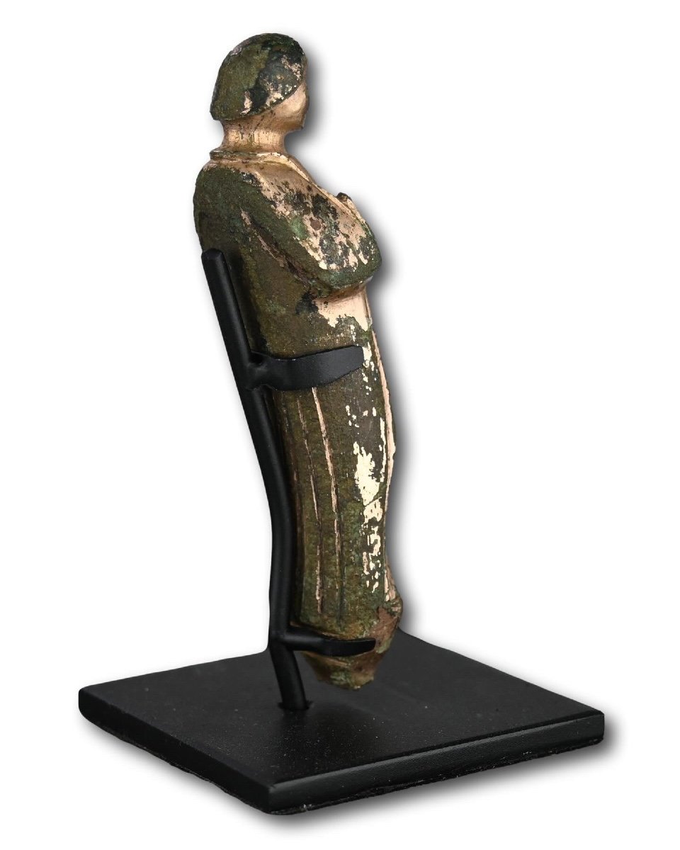Gilt Bronze Figure Of Saint John The Evangelist. English, 13/14th Century. -photo-4