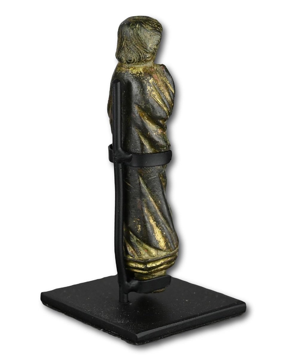 Bronze Figure Of Saint John The Evangelist. English, 15th Century.-photo-7