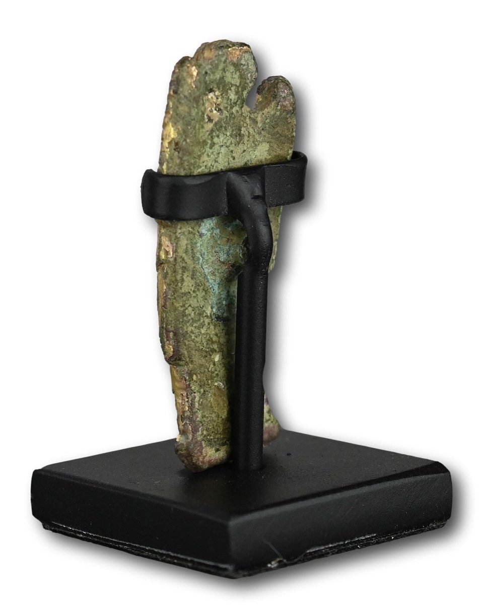 Une Figure En Bronze Doré Représentant Un Ange Portant Une Bougie. Probablement Français, 14e S-photo-3