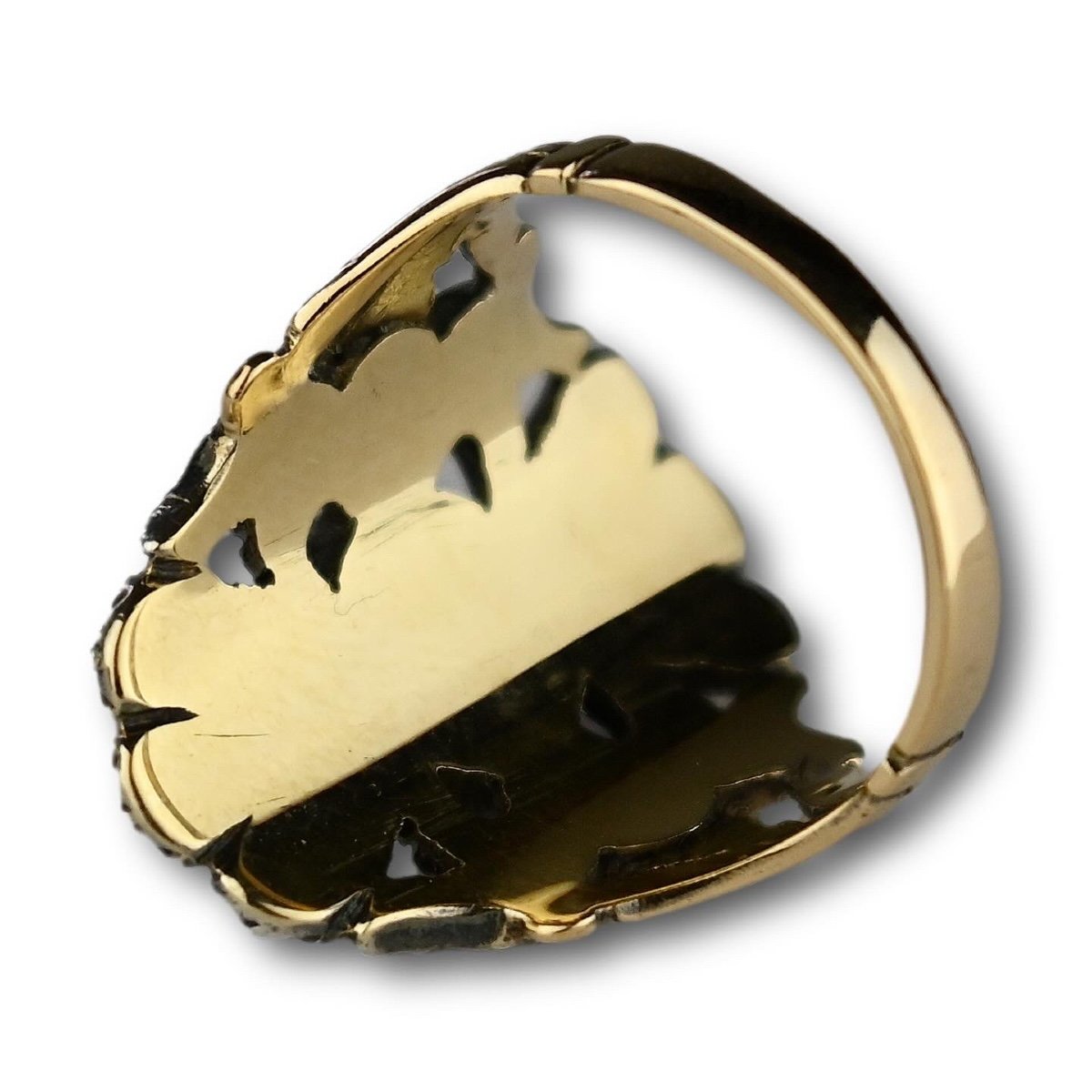 Bague Géorgienne En Or Et Argent Sertie De Diamants. Anglais, Début Du XIXe Siècle.  -photo-4