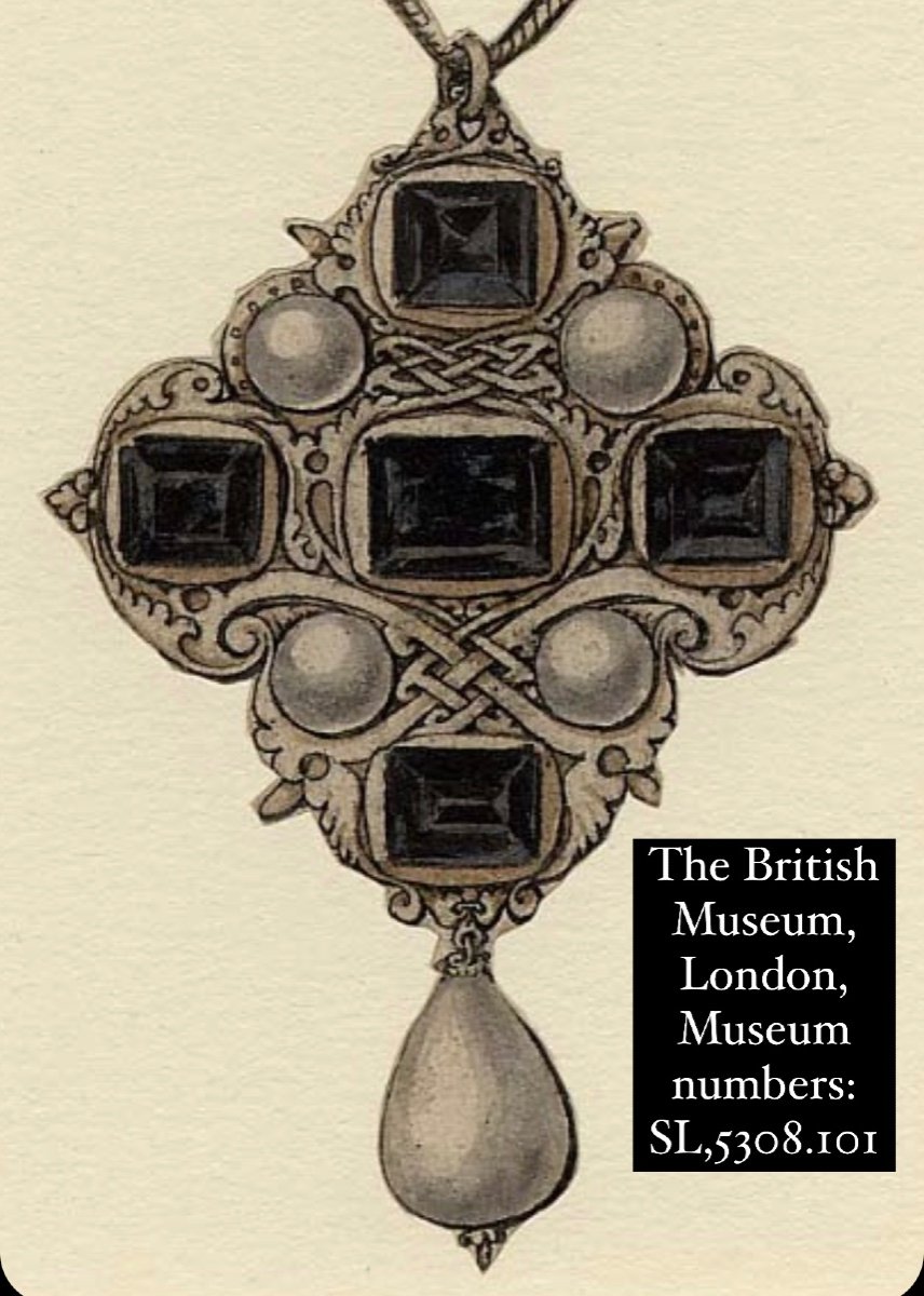 Pendentif Croix En Or, Grenat Hessonite Et Perle. Anglais Ou Allemand, XVIe Siècle.  -photo-4