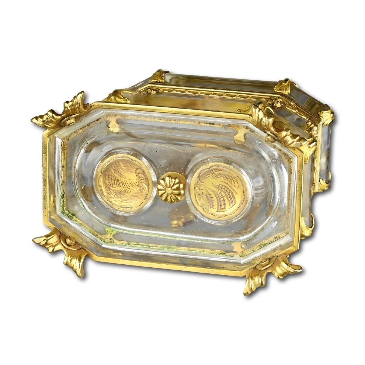 Exceptionnel Nécessaire En Cristal De Roche Monté Sur Or. Français Ou Allemand, XVIIIe Siècle  -photo-4