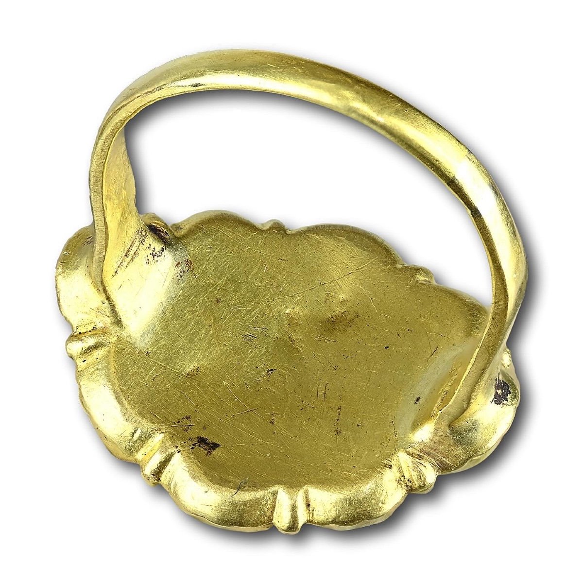Bague En Or à Haute Teneur En Carats Et Diamants Taille Table. Ibérique, Fin Du XVIIe Siècle.  -photo-3