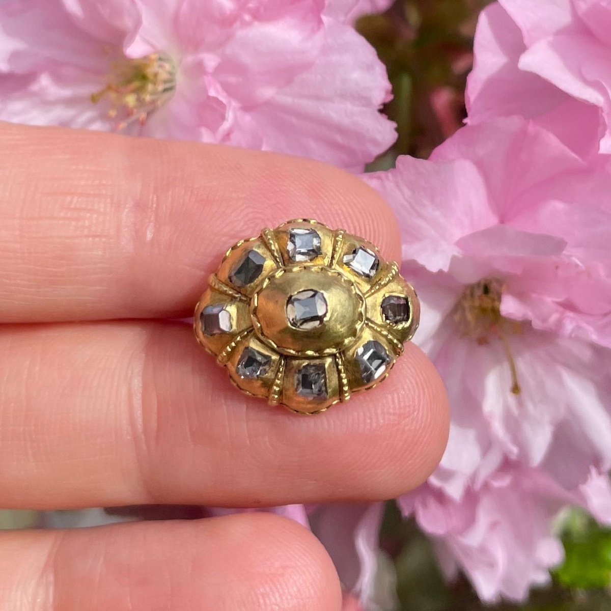 Bague En Or à Haute Teneur En Carats Et Diamants Taille Table. Ibérique, Fin Du XVIIe Siècle.  -photo-8