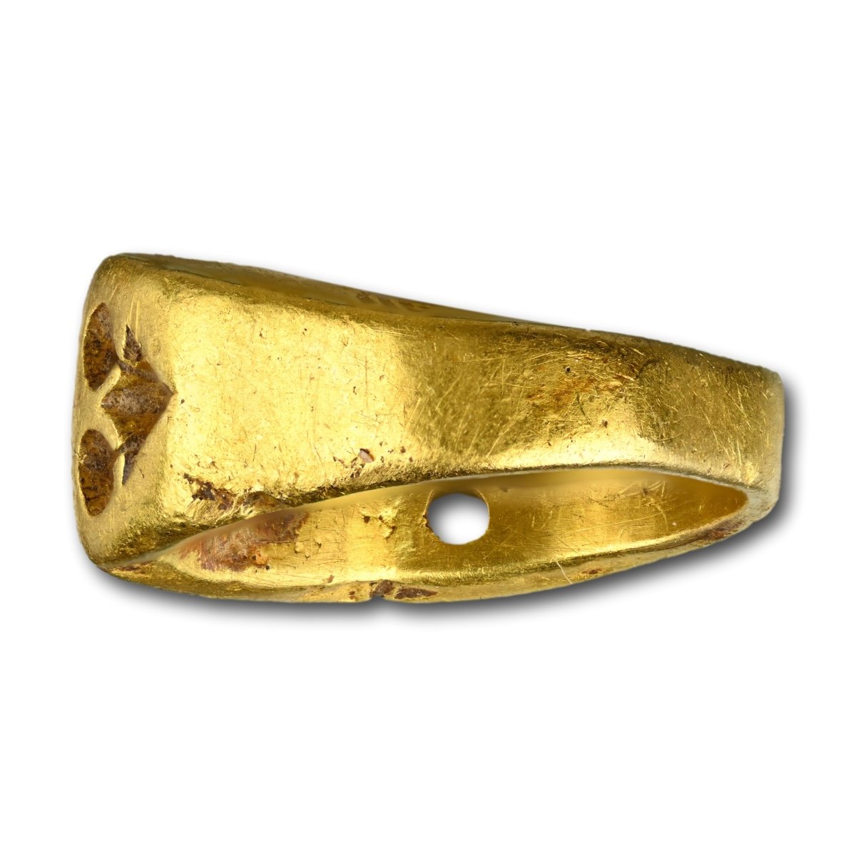 Ancient Gold Ring Engraved With The Name Lupatus. Roman, 3rd / 4th Century Ad.-photo-1