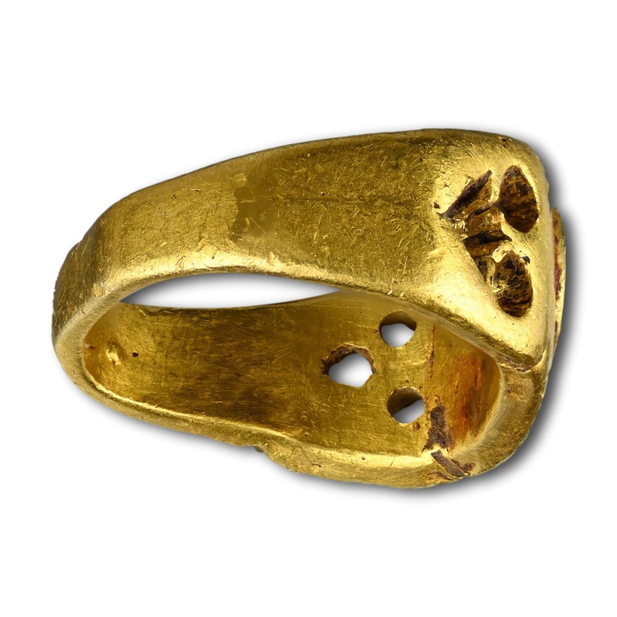 Ancient Gold Ring Engraved With The Name Lupatus. Roman, 3rd / 4th Century Ad.-photo-3