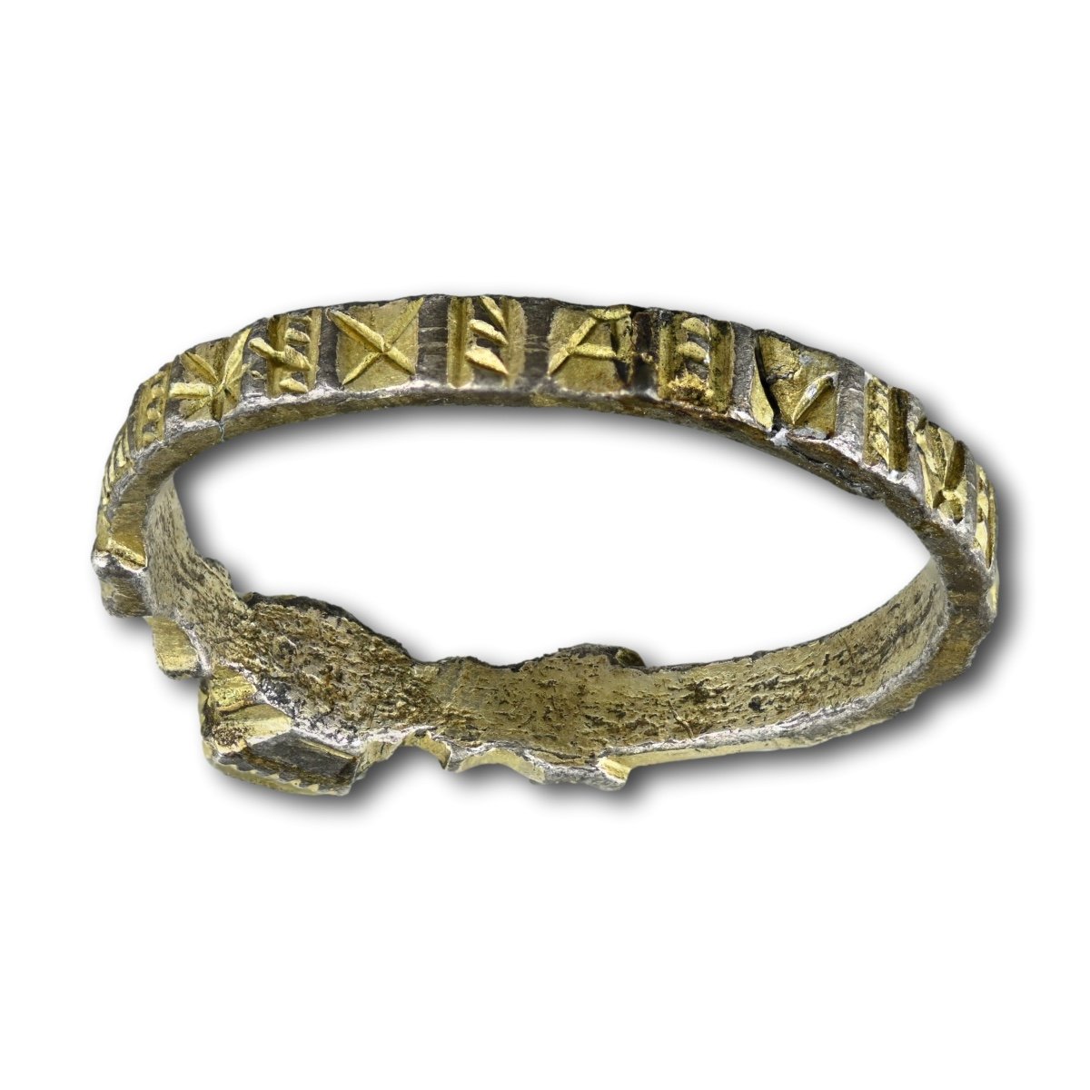 Bague Médiévale En Argent Doré Et Nielle Avec Dragons. Italien, 13ème/14ème Siècle.-photo-3