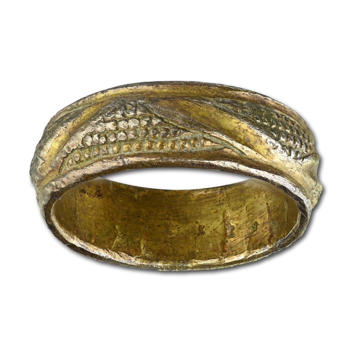 A Medieval Silver Gilt Ring. English, 15th / 16th Century.-photo-2