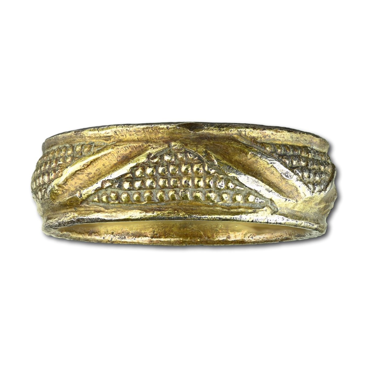 A Medieval Silver Gilt Ring. English, 15th / 16th Century.