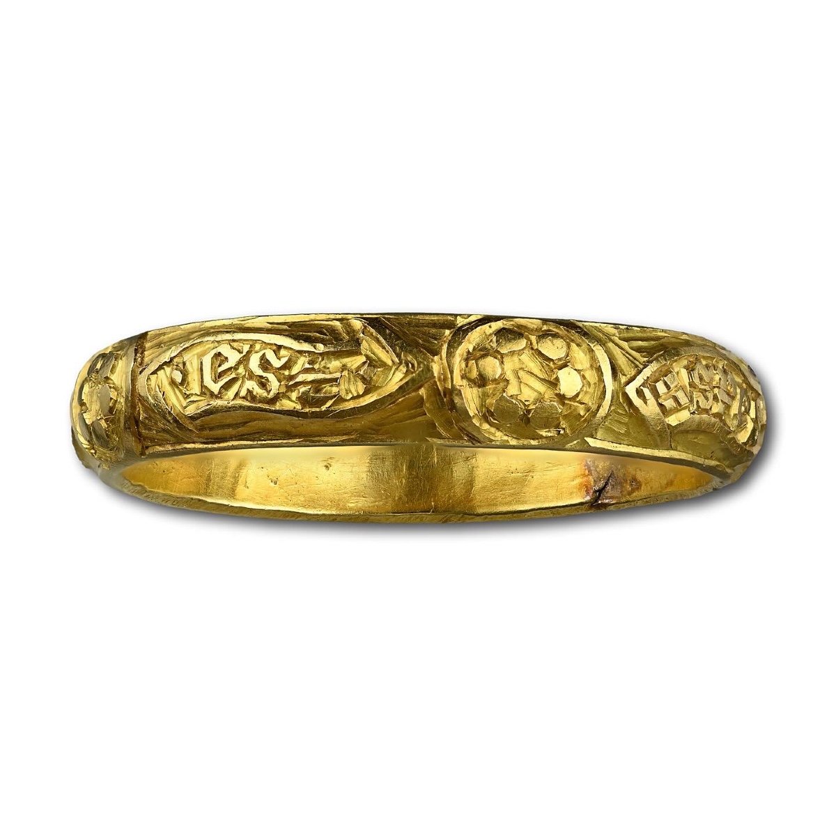 Gold Posy Ring Engraved With Black Letter. Probably English, 15th Century.-photo-4