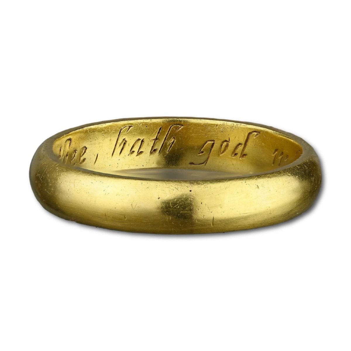 Gold Posy Ring ‘happie In Thee Hath God Made Mee’. English, Early 18th Century.-photo-2