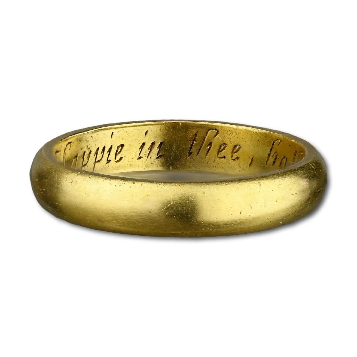 Gold Posy Ring ‘happie In Thee Hath God Made Mee’. English, Early 18th Century.-photo-2