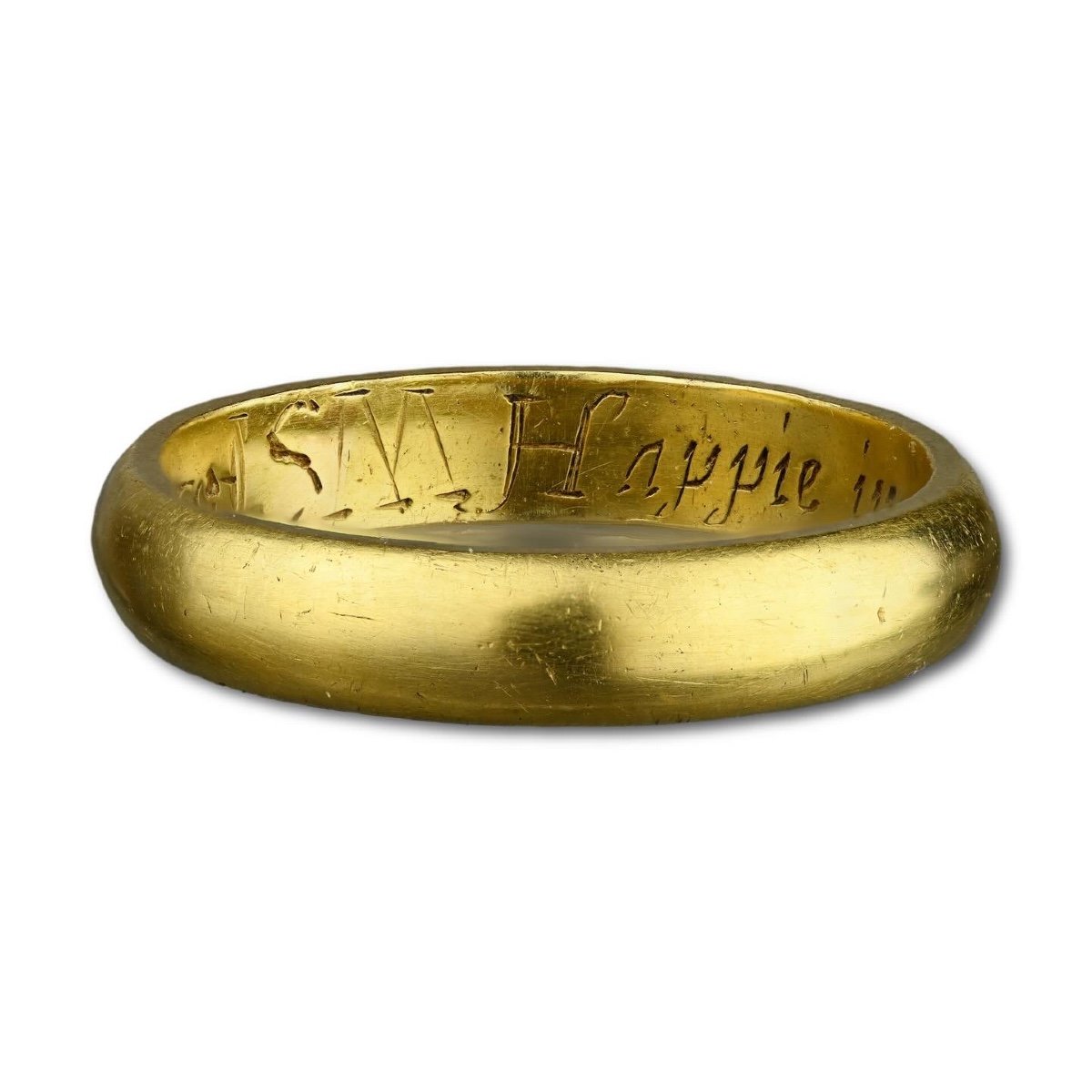 Gold Posy Ring ‘happie In Thee Hath God Made Mee’. English, Early 18th Century.-photo-3