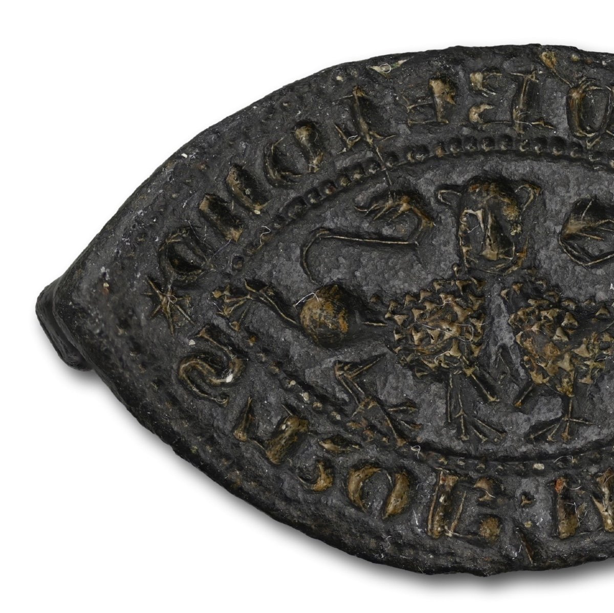 Medieval Bronze Seal With A Double-bodied Lions Head. English, 14th Century.-photo-3