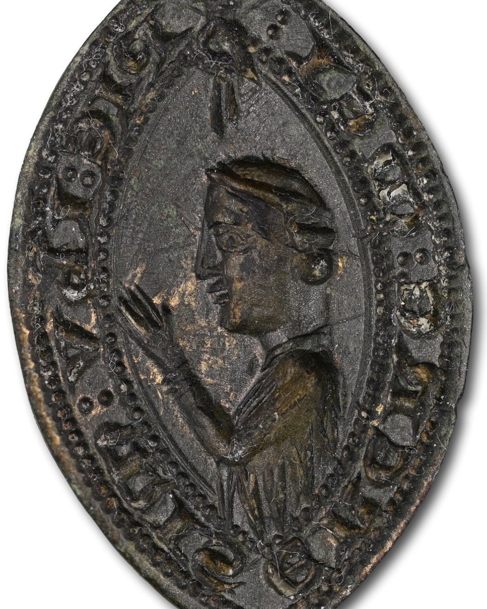 Medieval Bronze Seal - Mercy On Me. English, 14th Century.-photo-2