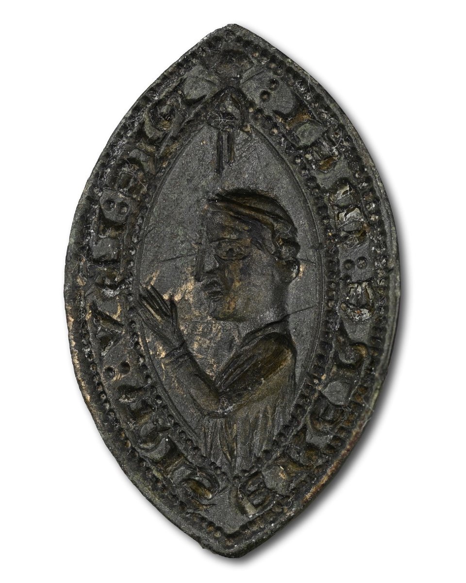 Medieval Bronze Seal - Mercy On Me. English, 14th Century.-photo-4