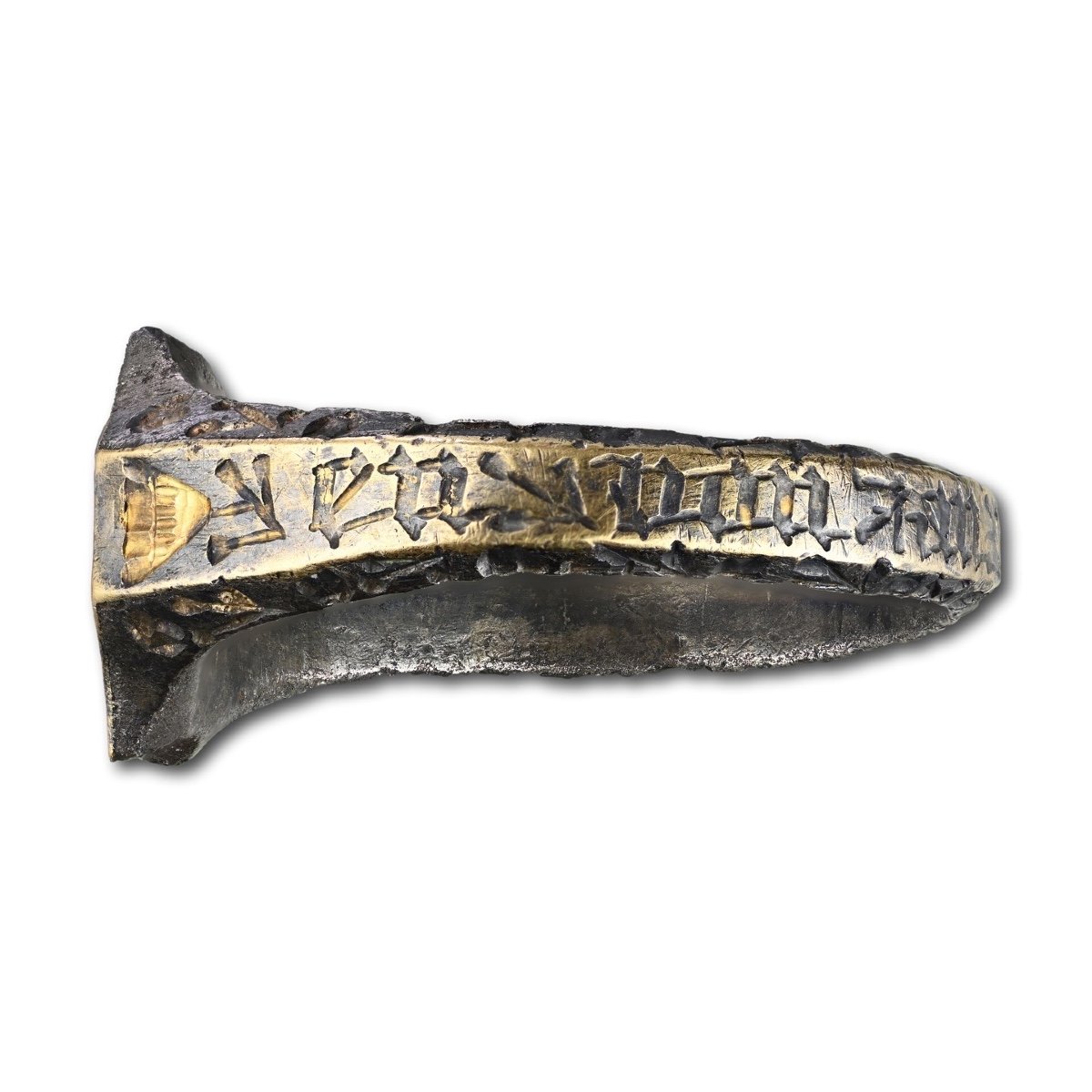 Medieval Silver And Gold Ring Set With An Intaglio. English, 15th Century.-photo-4