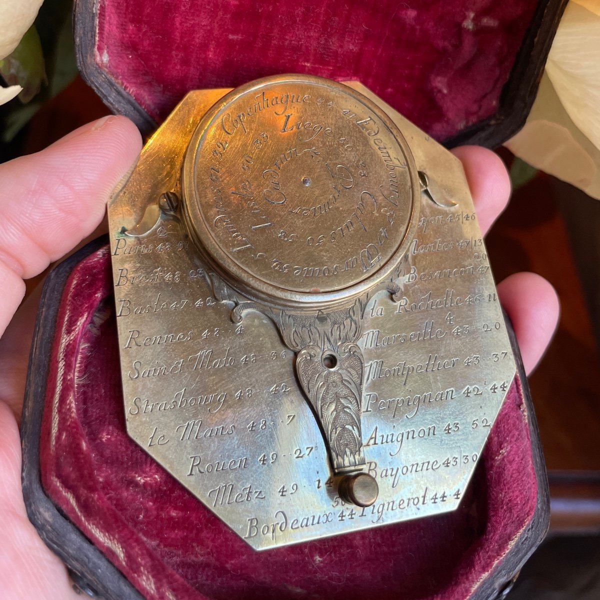 Cadran Solaire De Poche Et Boussole En Laiton, Signés Butterfield, Paris. Paris, XVIIIe Siècle -photo-7