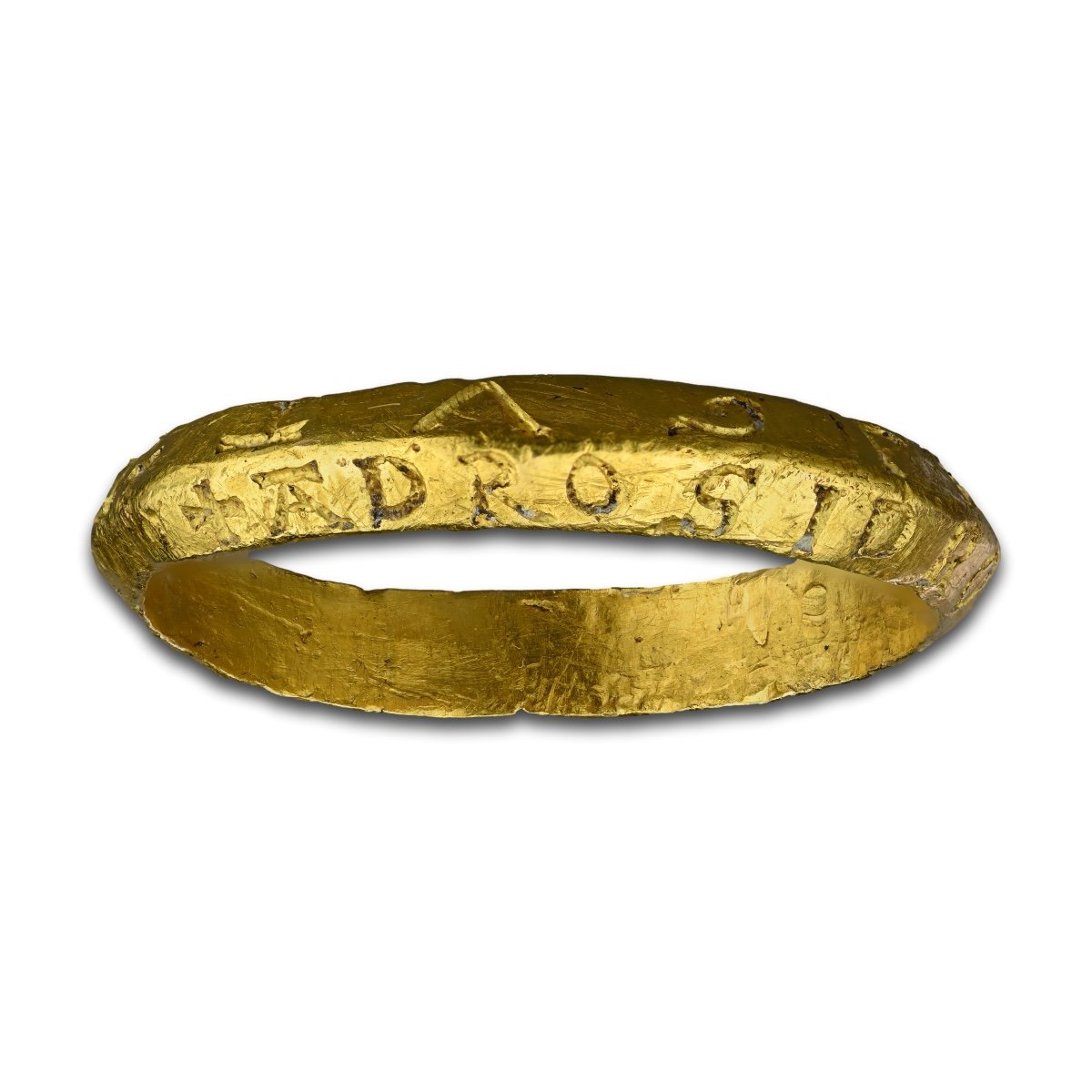 Bague à Breloques Magique En Or Avec Inscriptions Talismaniques. Anglais, 13ème Siècle.  -photo-4