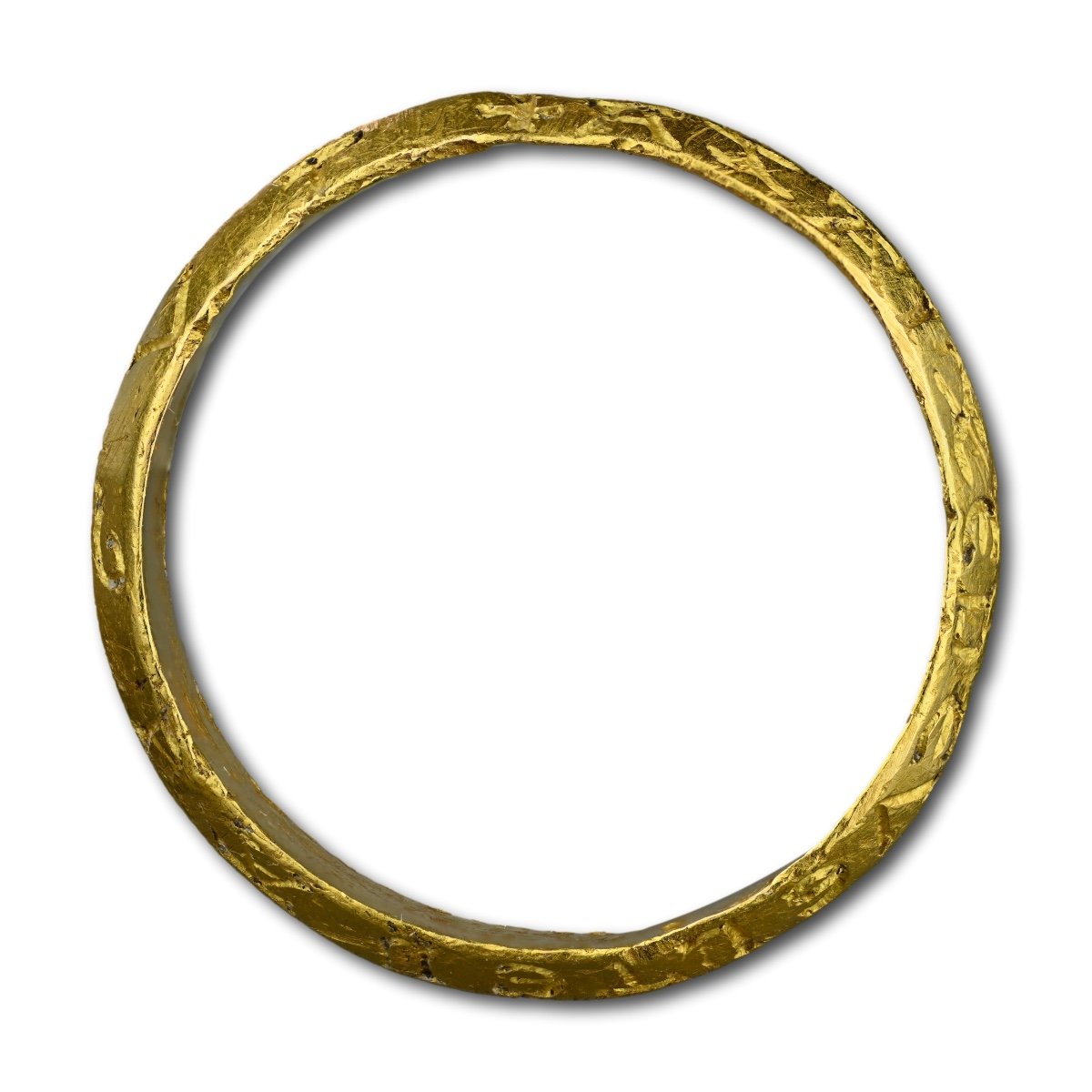 Bague à Breloques Magique En Or Avec Inscriptions Talismaniques. Anglais, 13ème Siècle.  -photo-4