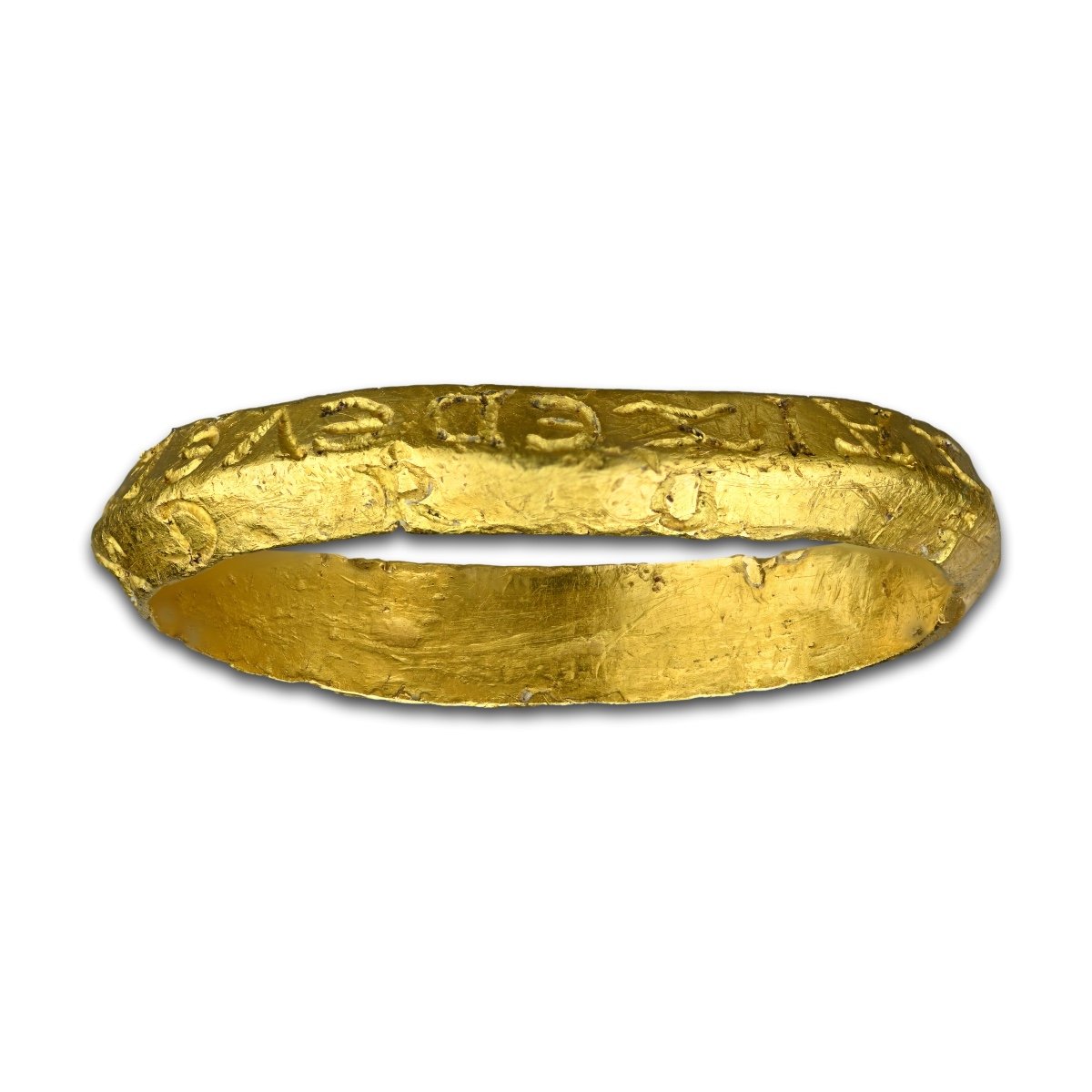 Bague à Breloques Magique En Or Avec Inscriptions Talismaniques. Anglais, 13ème Siècle.  -photo-6