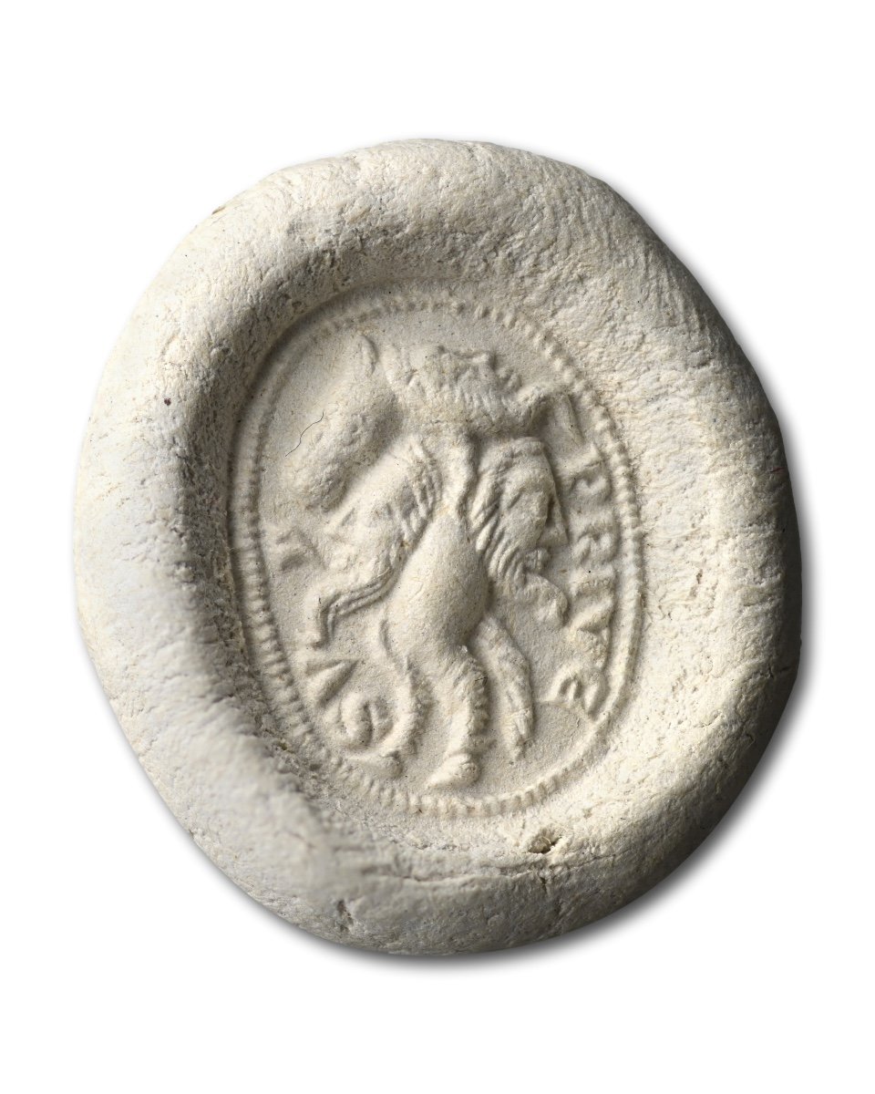 Medieval Bronze Seal Engraved With A Gryllus. French Or English, 14th Century.-photo-3