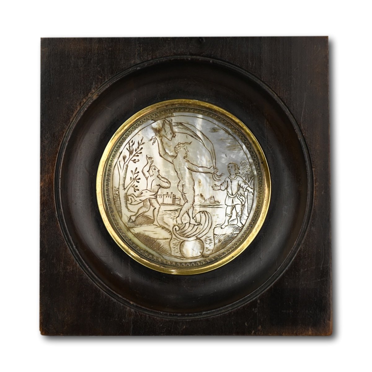 Mother Of Pearl Plaque With The Birth Of Venus. French Or German, 17th Century.-photo-2