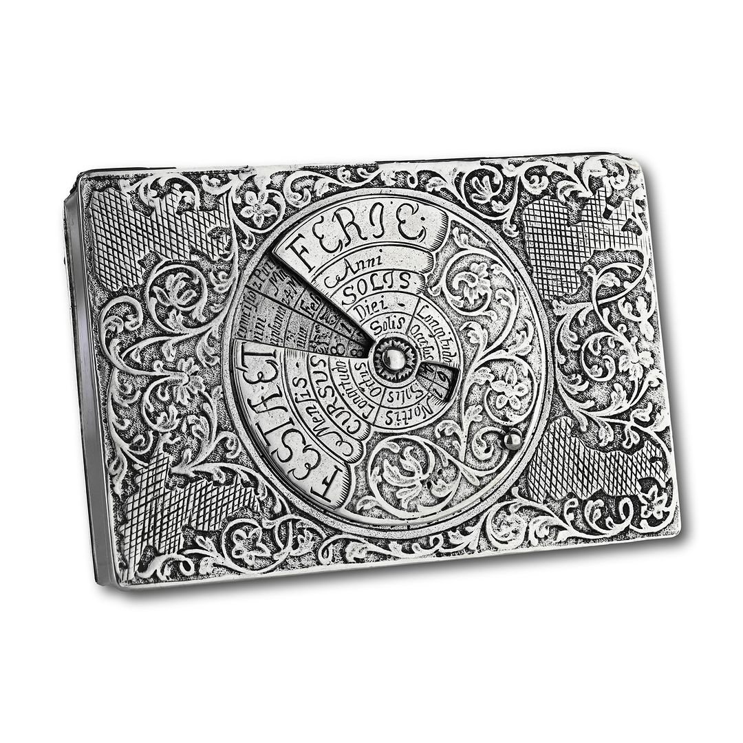 Tabatière à Quantième Perpétuel En Argent. Allemand, Première Moitié Du XVIIIe Siècle. -photo-2