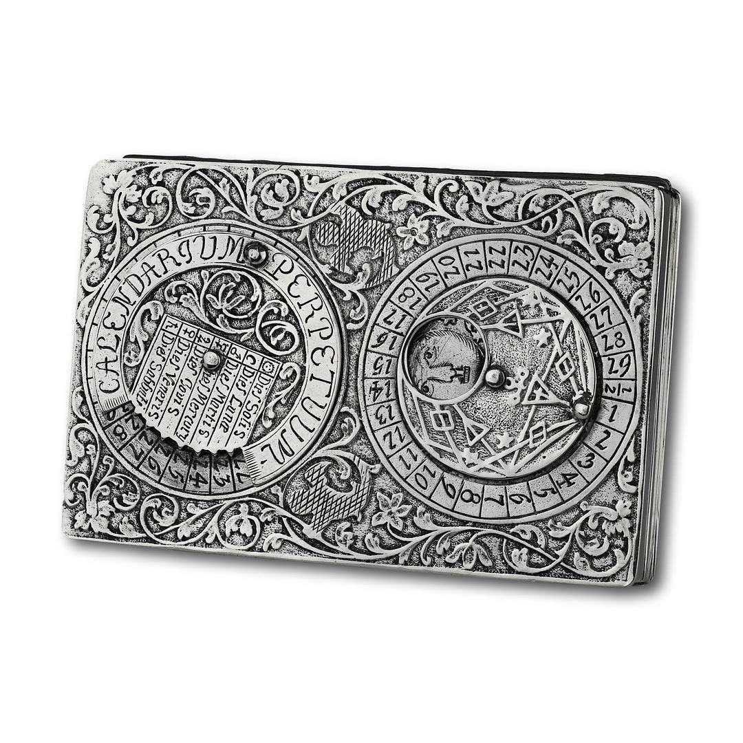 Tabatière à Quantième Perpétuel En Argent. Allemand, Première Moitié Du XVIIIe Siècle. -photo-3