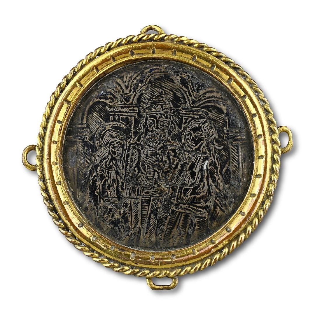 Insigne De Chapeau Niello Avec Le Mariage De La Vierge. Italien, Vers 1500. -photo-5