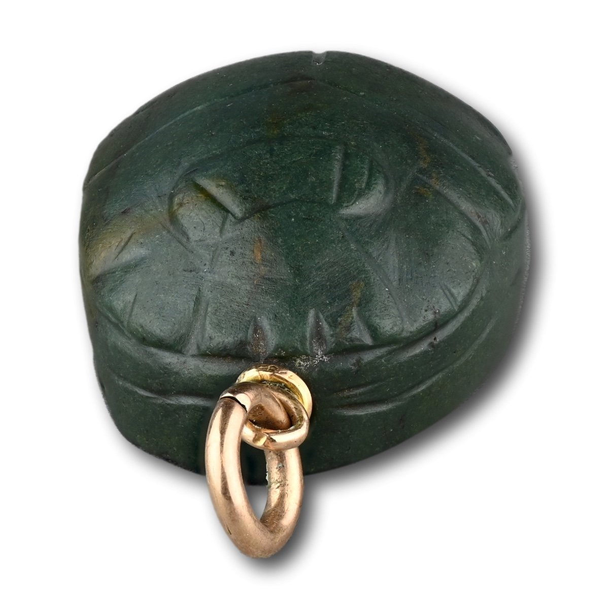 Ancient Green Jasper Scarab. Egyptian, Middle Kingdom, Ca. 1981–1640 B.c.-photo-4